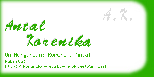 antal korenika business card